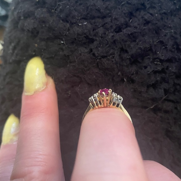 Marquis Ruby Flanked by diamonds ring - Picture 12 of 15